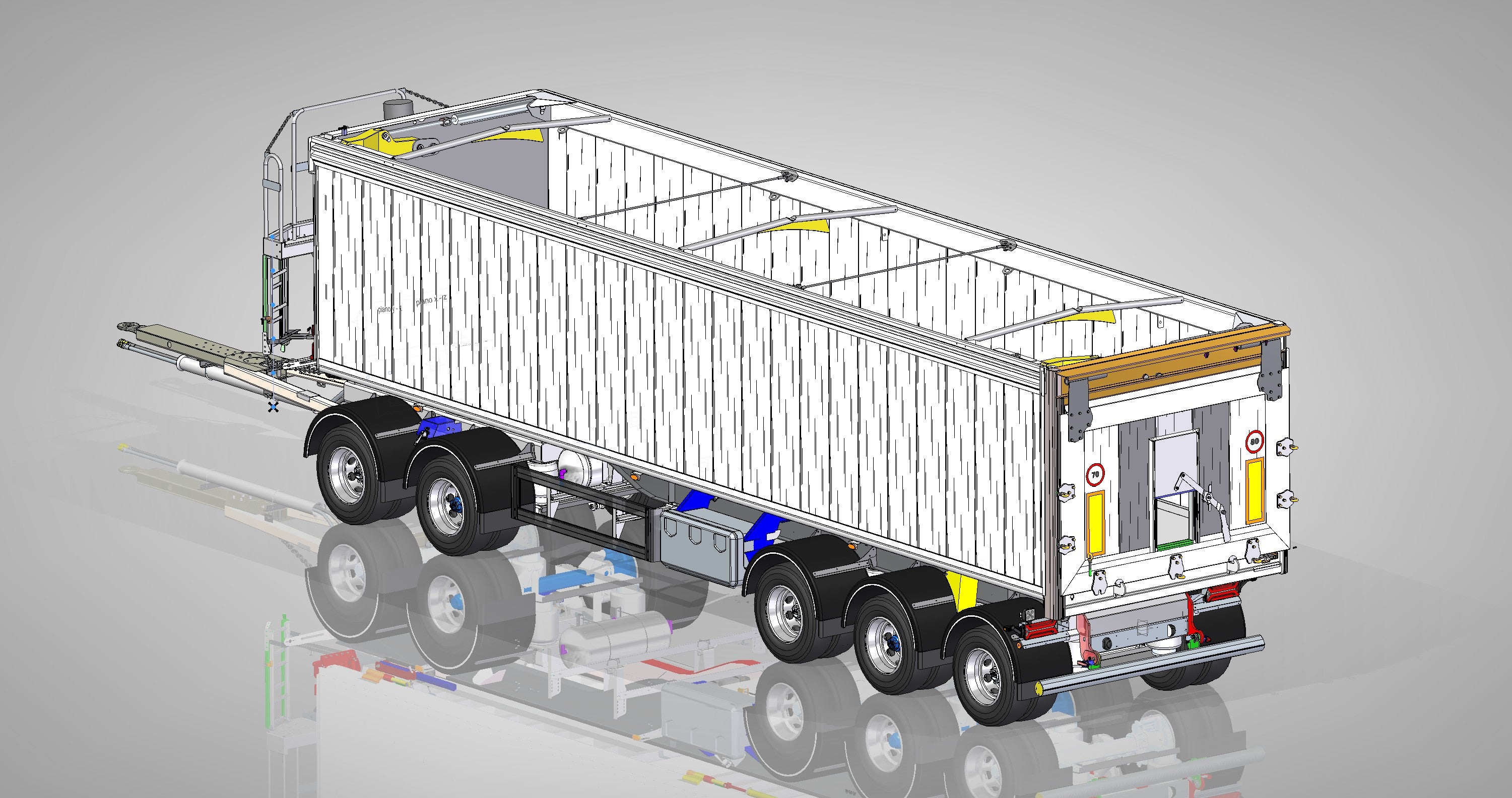 5 axlad 42 tons tippvagn med aluminiumflak och öppningsbar sida