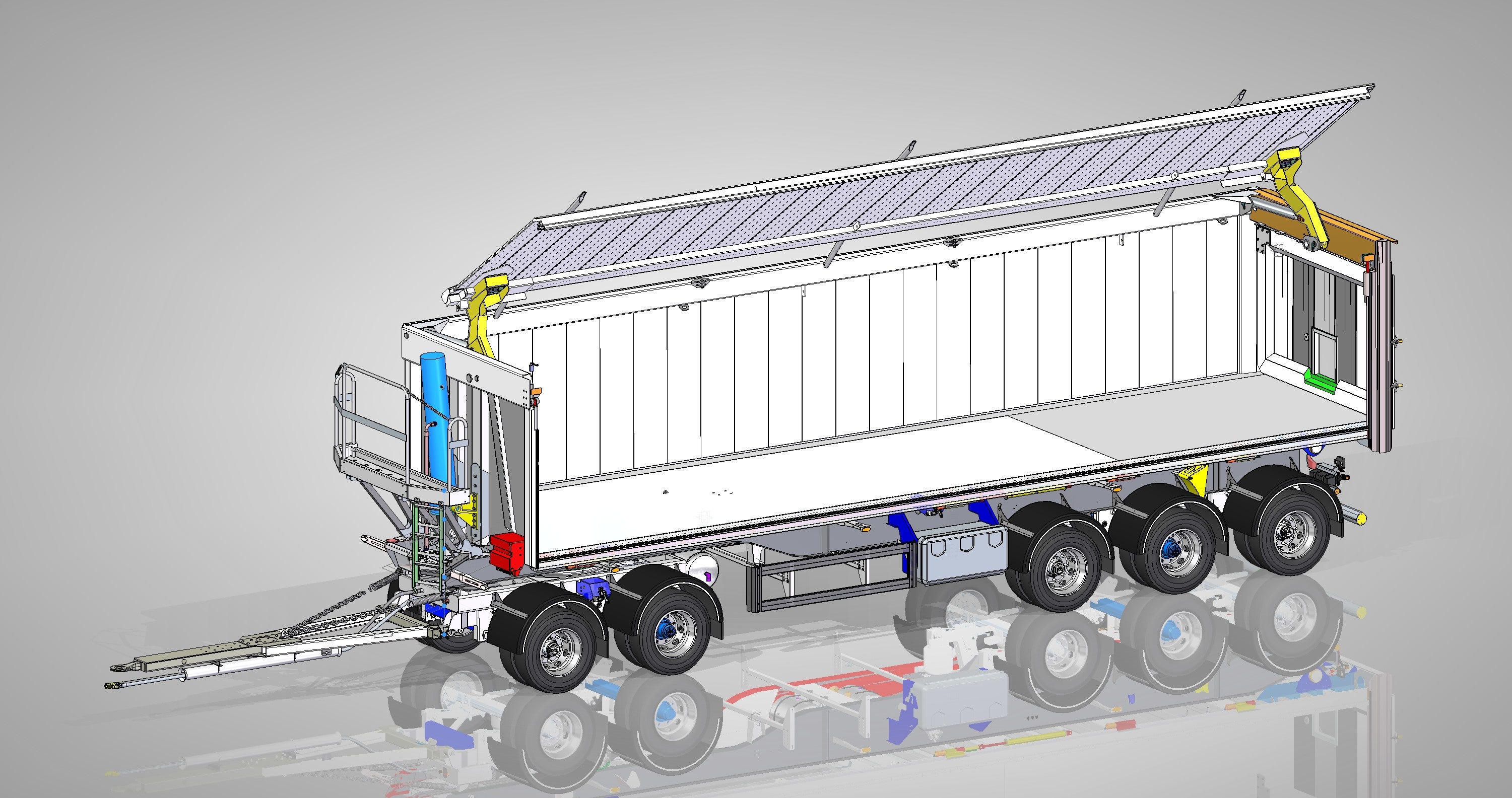 5 axlad 42 tons aluminium vagn 56m3 med öppningsbar sida