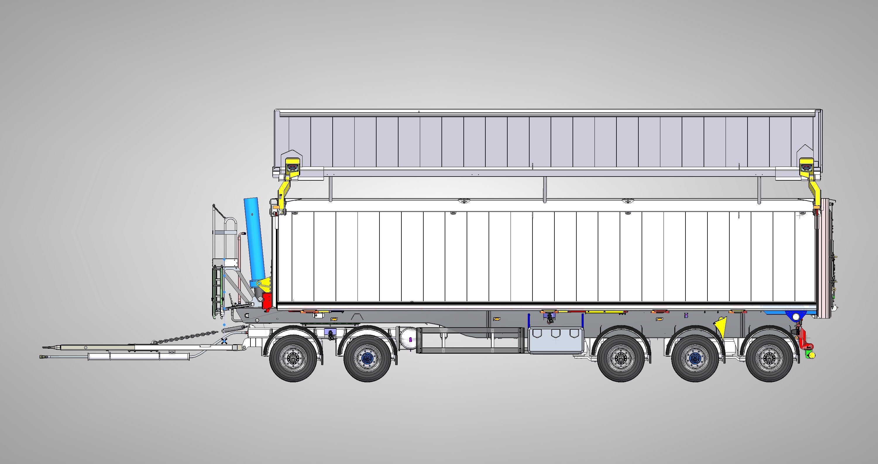 5 axlad 42 tons aluminium vagn 56m3 med öppningsbar sida