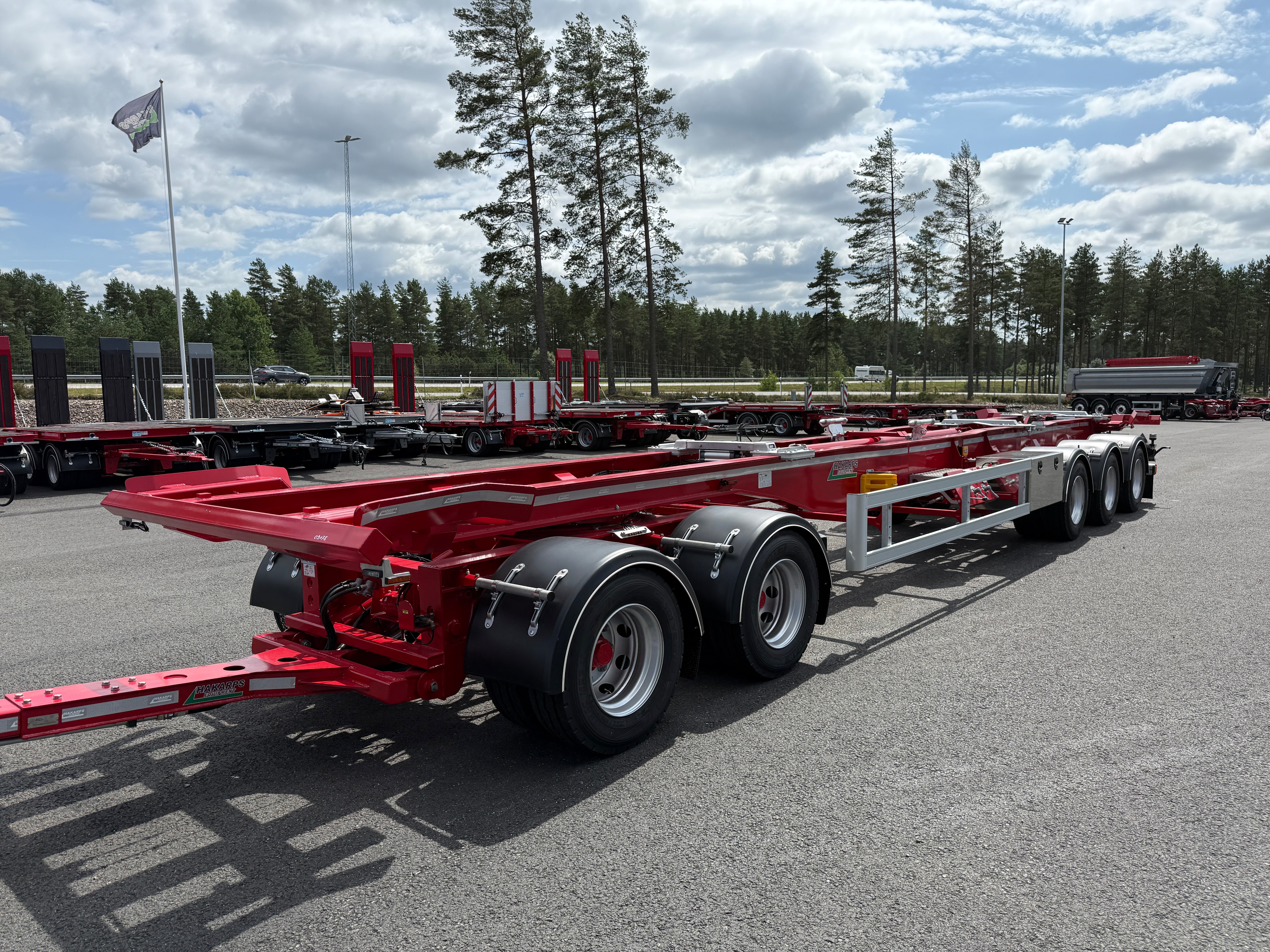 5 axlad 42 tons lastväxlarvagn med hydraulisk skjutkolv