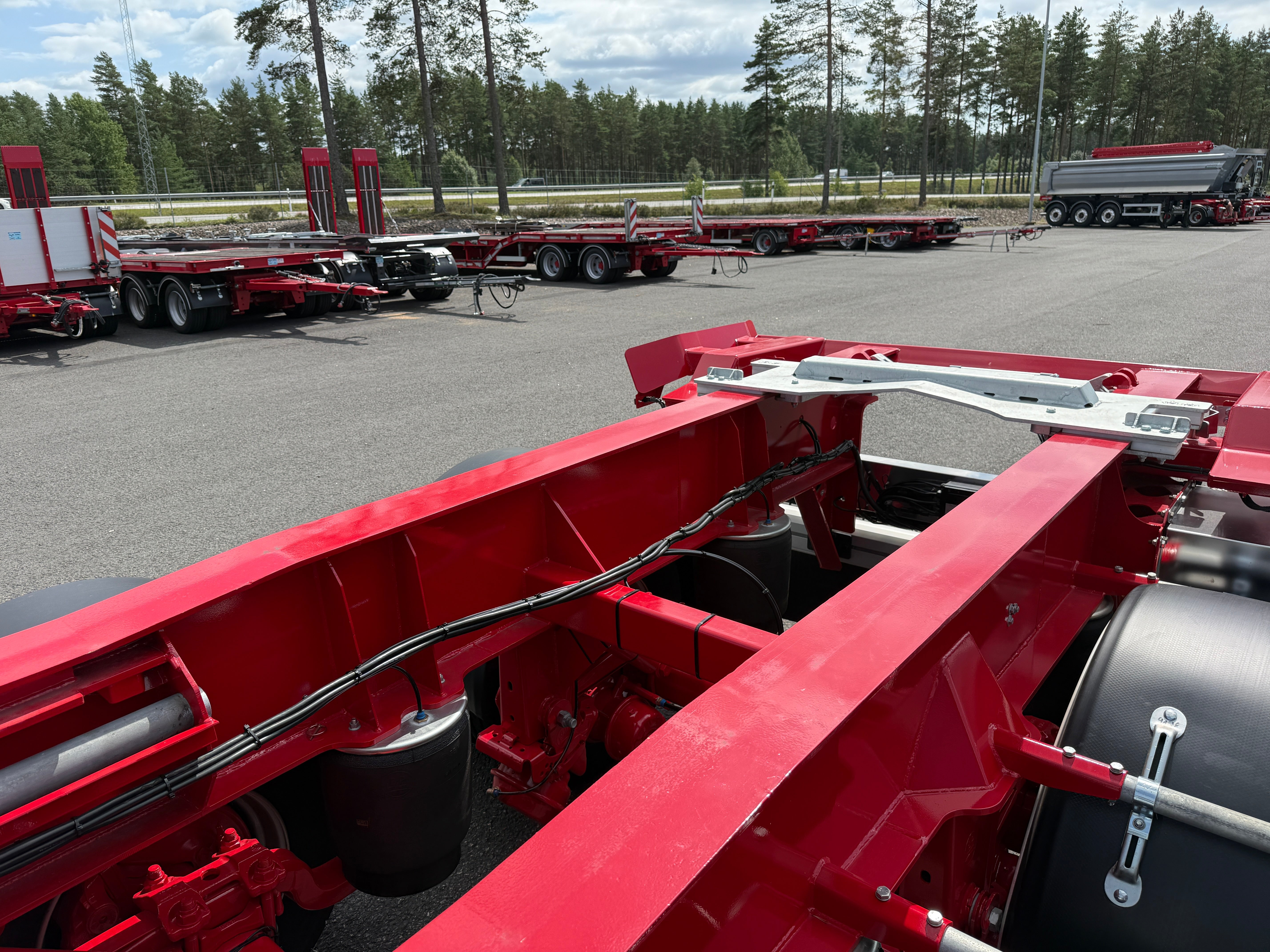 5 axlad 42 tons lastväxlarvagn med hydraulisk skjutkolv