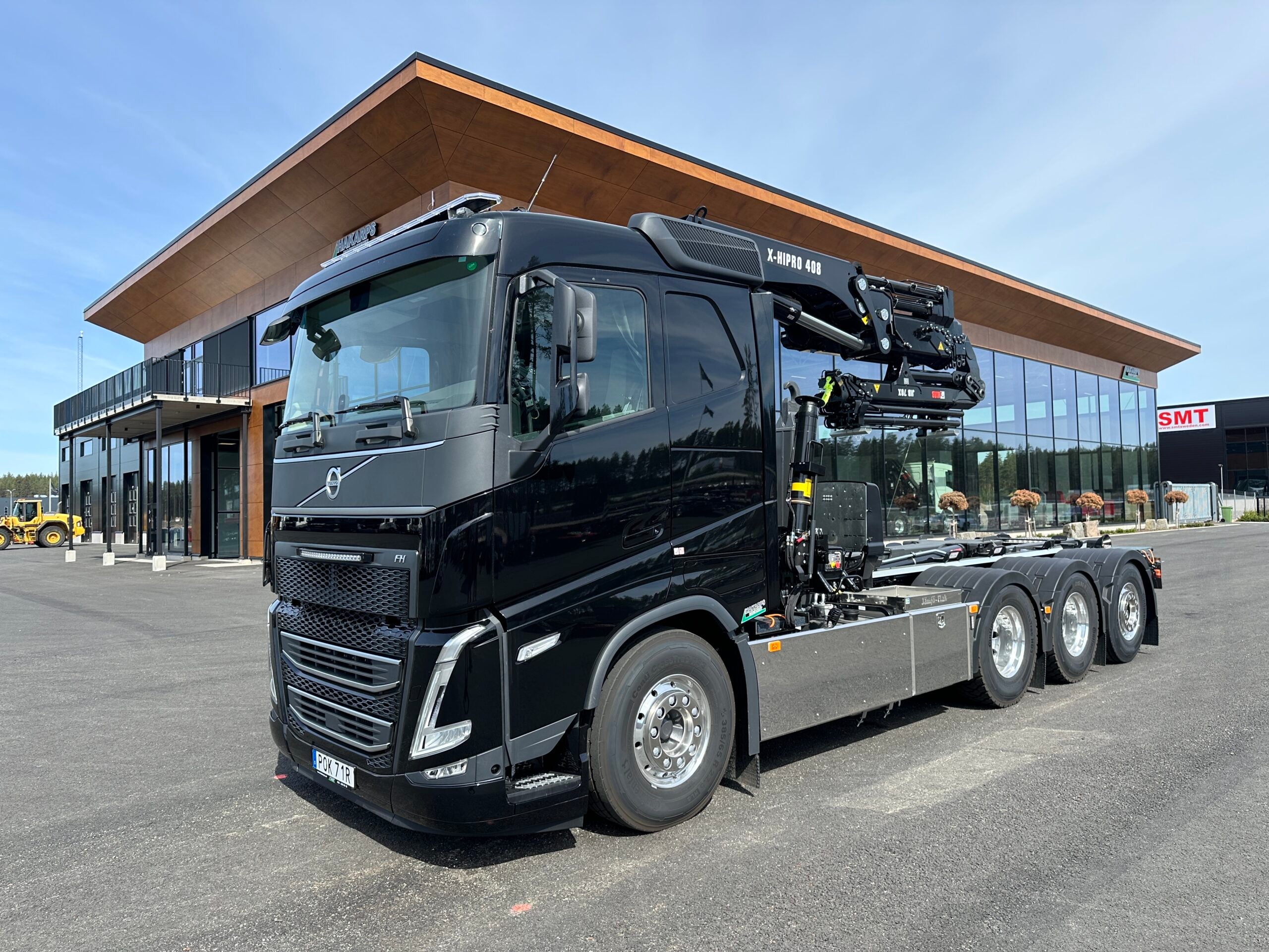 Volvo FH500 Tridem kranväxlare Hiab 408 E6 med jibb