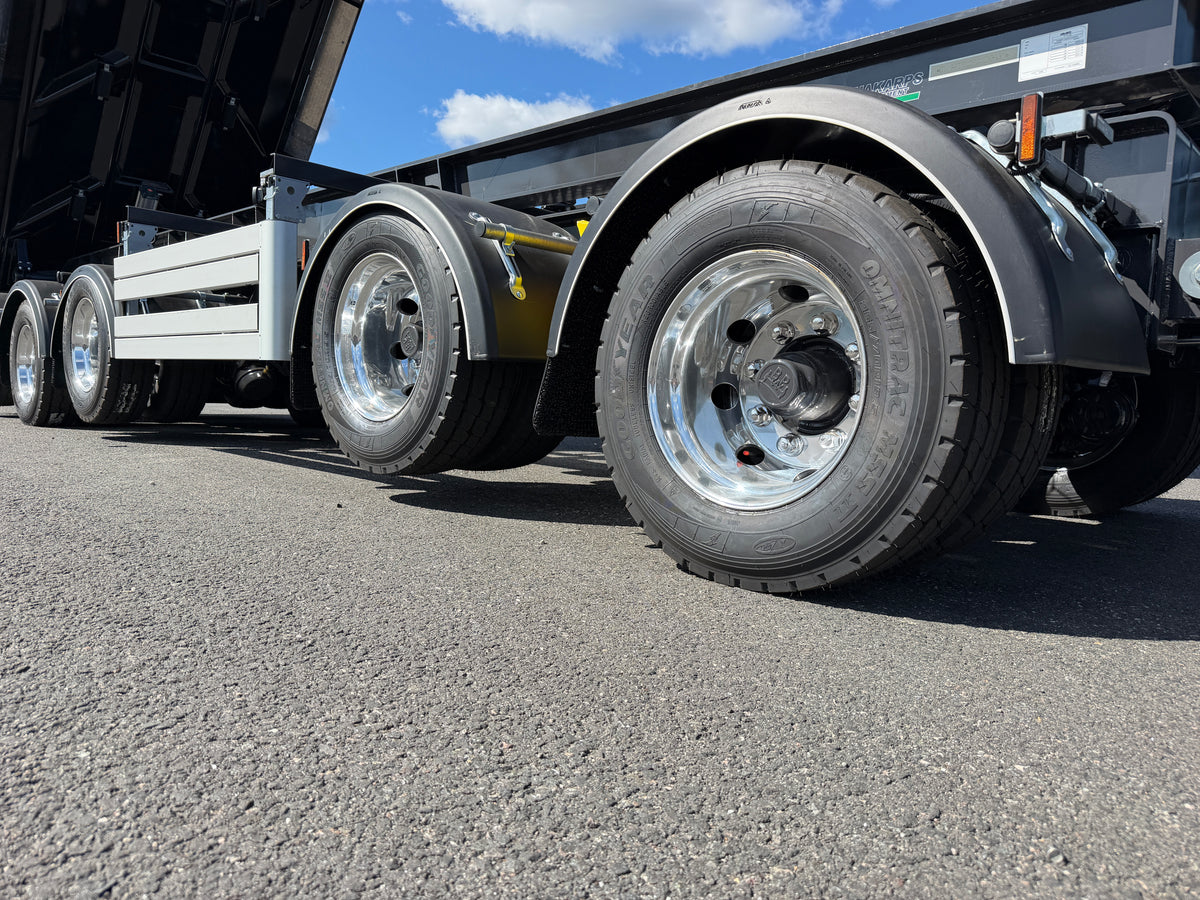 5 axlad 42 tons dumpervagn med låsbar vändkrans + skjutbar boggie