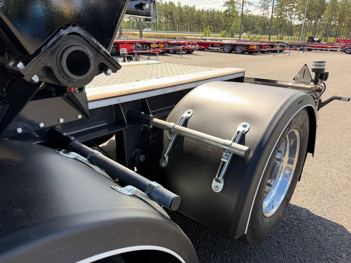 5 axlad 42 tons dumpervagn med låsbar vändkrans + skjutbar boggie