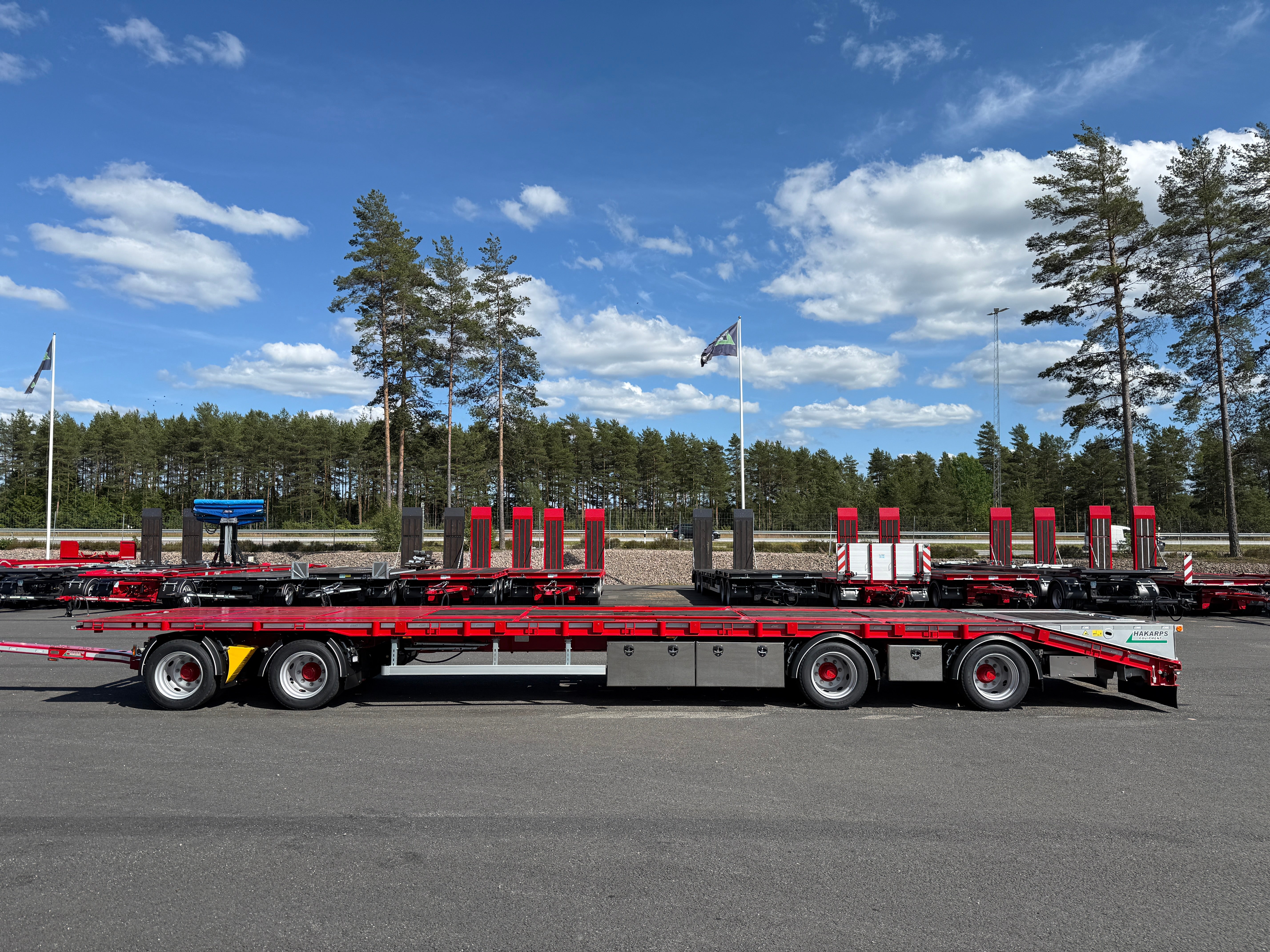4 axlad 38 tons kombivagn för 2 flak, 960mm hög 12.300mm