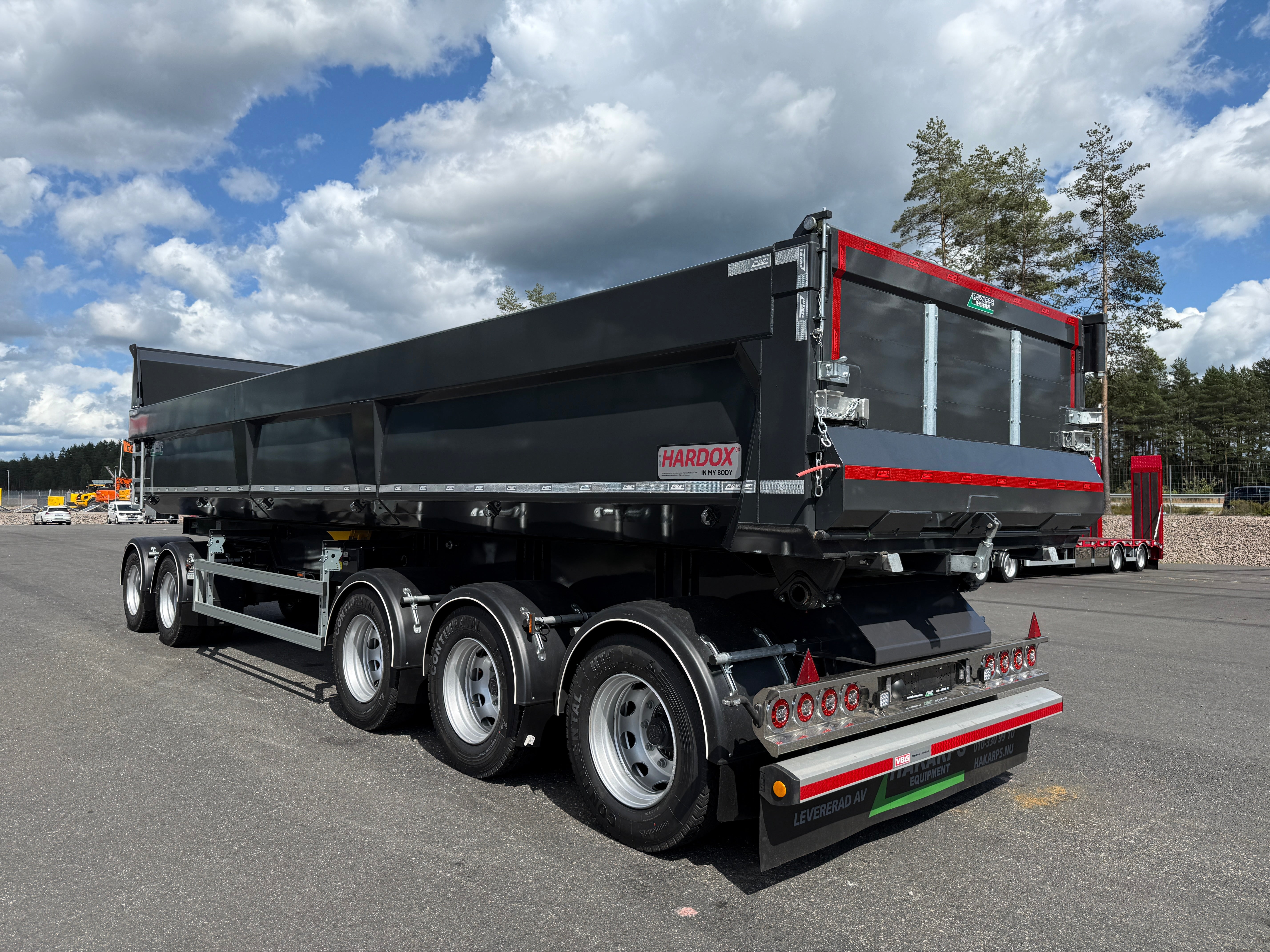 5 axlad 42 tons dumpervagn med skjutbar dragstång