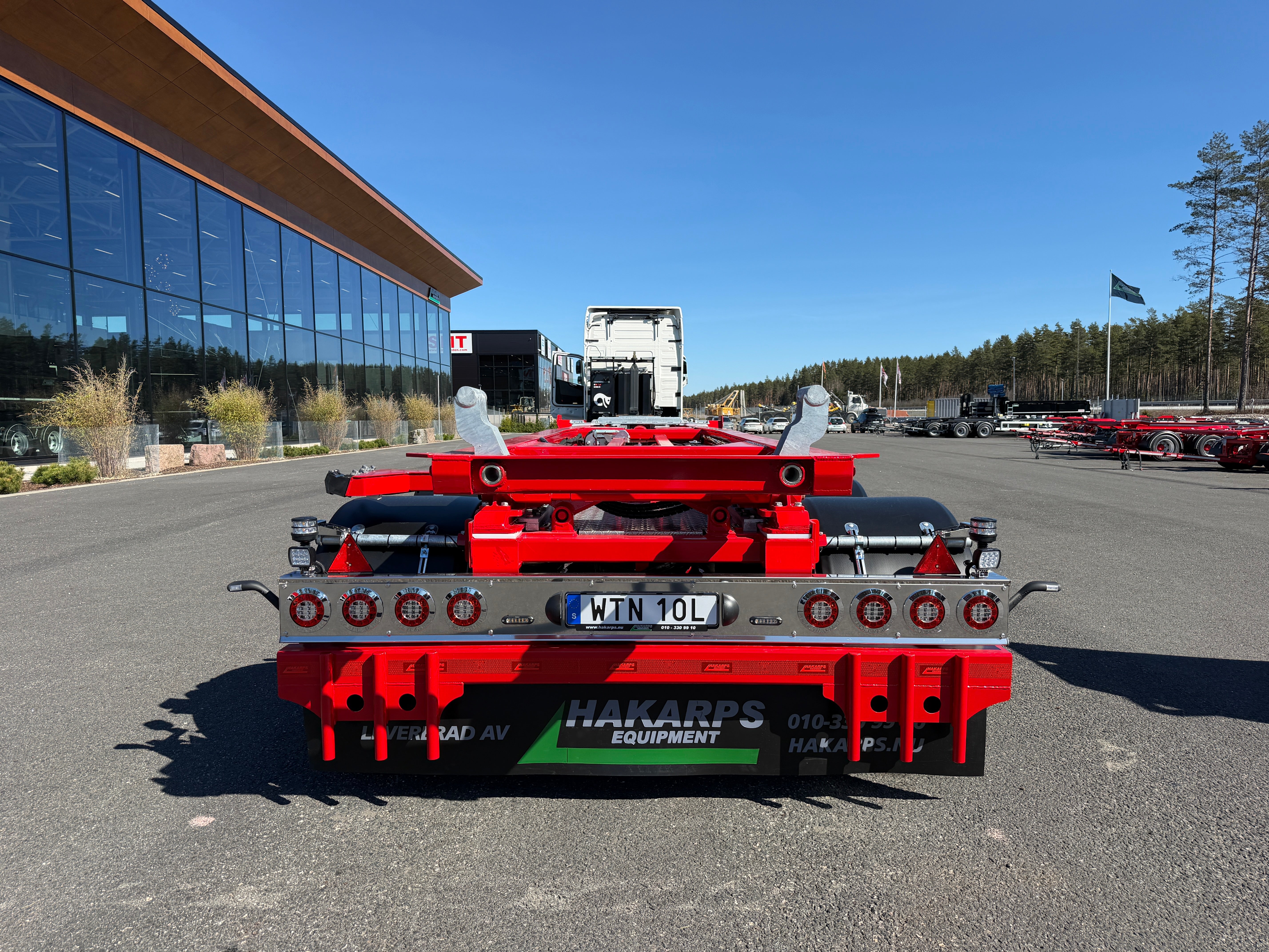 5 axlad 42 tons lastväxlarvagn med tipp, skjutbar boggie och flak