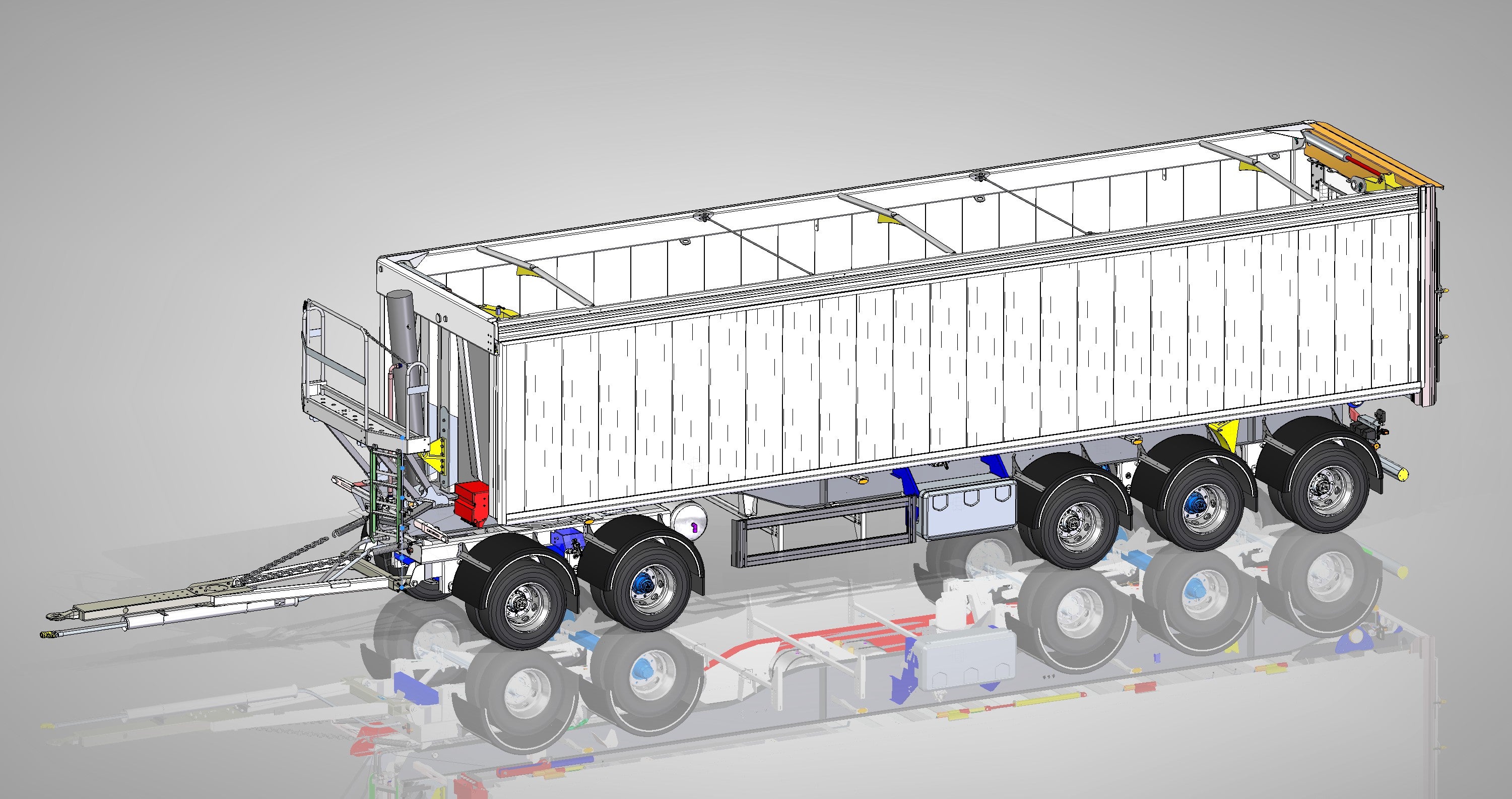 5 axlad 42 tons aluminium vagn 56m3 med öppningsbar sida