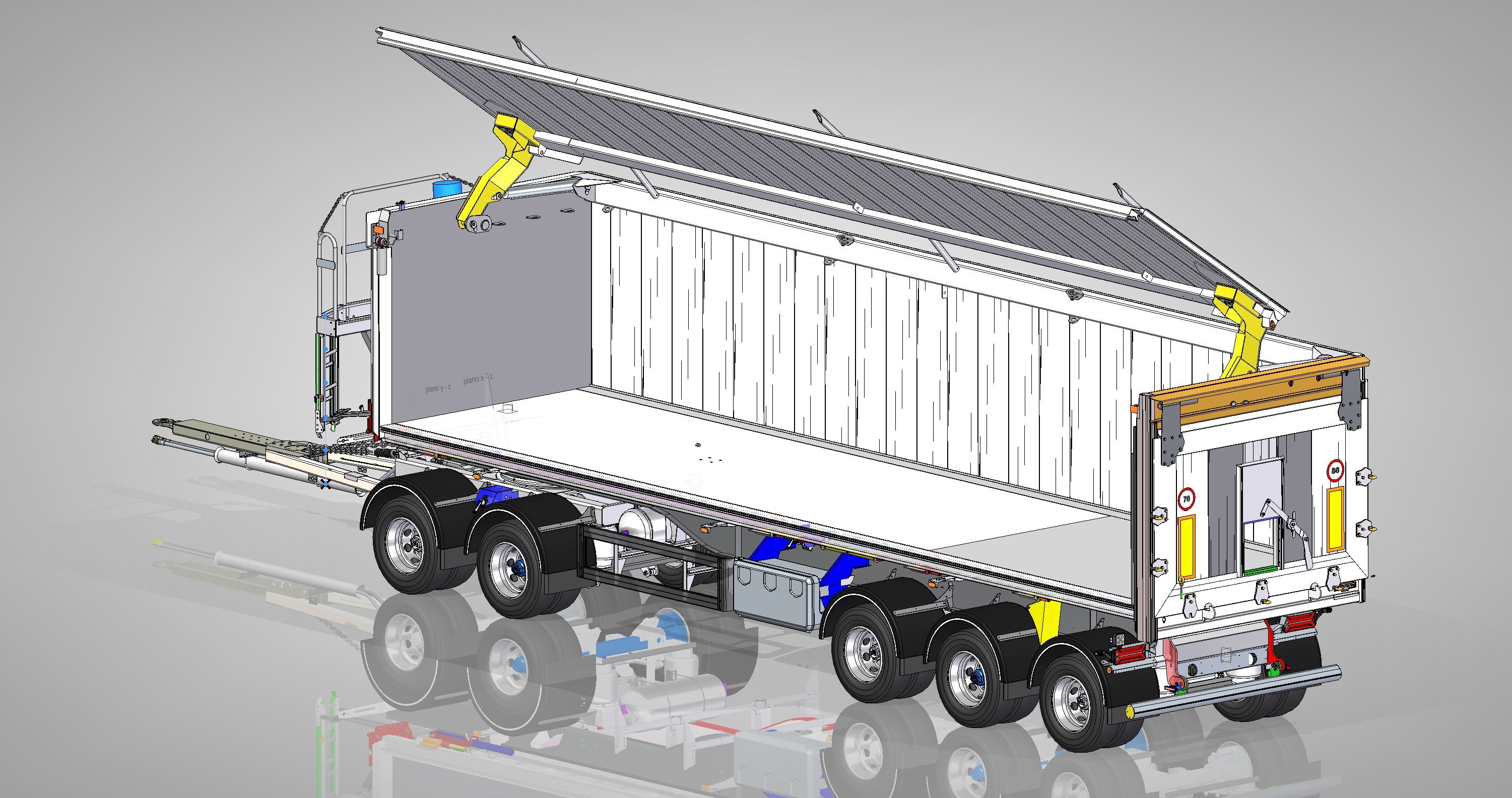 5 axlad 42 tons aluminium vagn 56m3 med öppningsbar sida