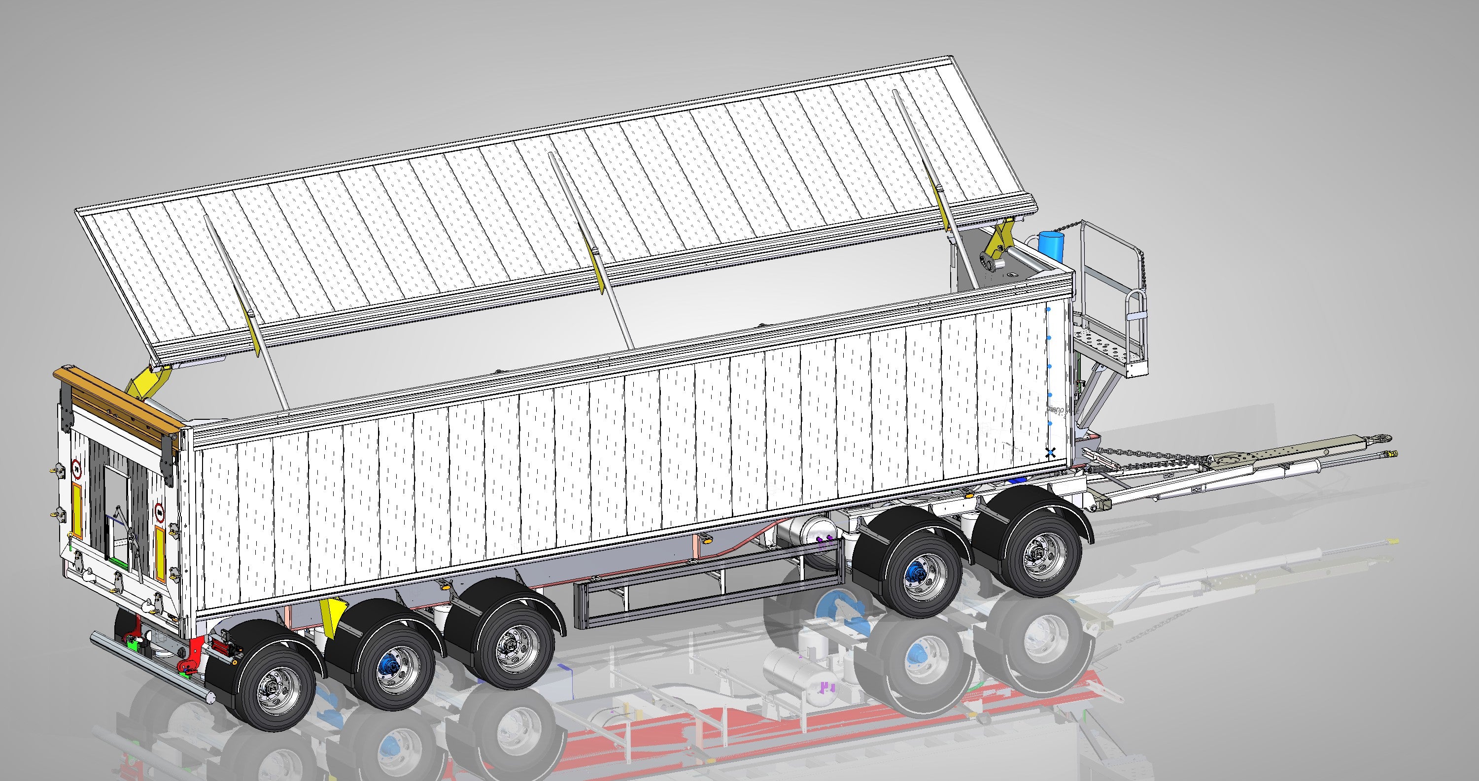 5 axlad 42 tons aluminium vagn 56m3 med öppningsbar sida