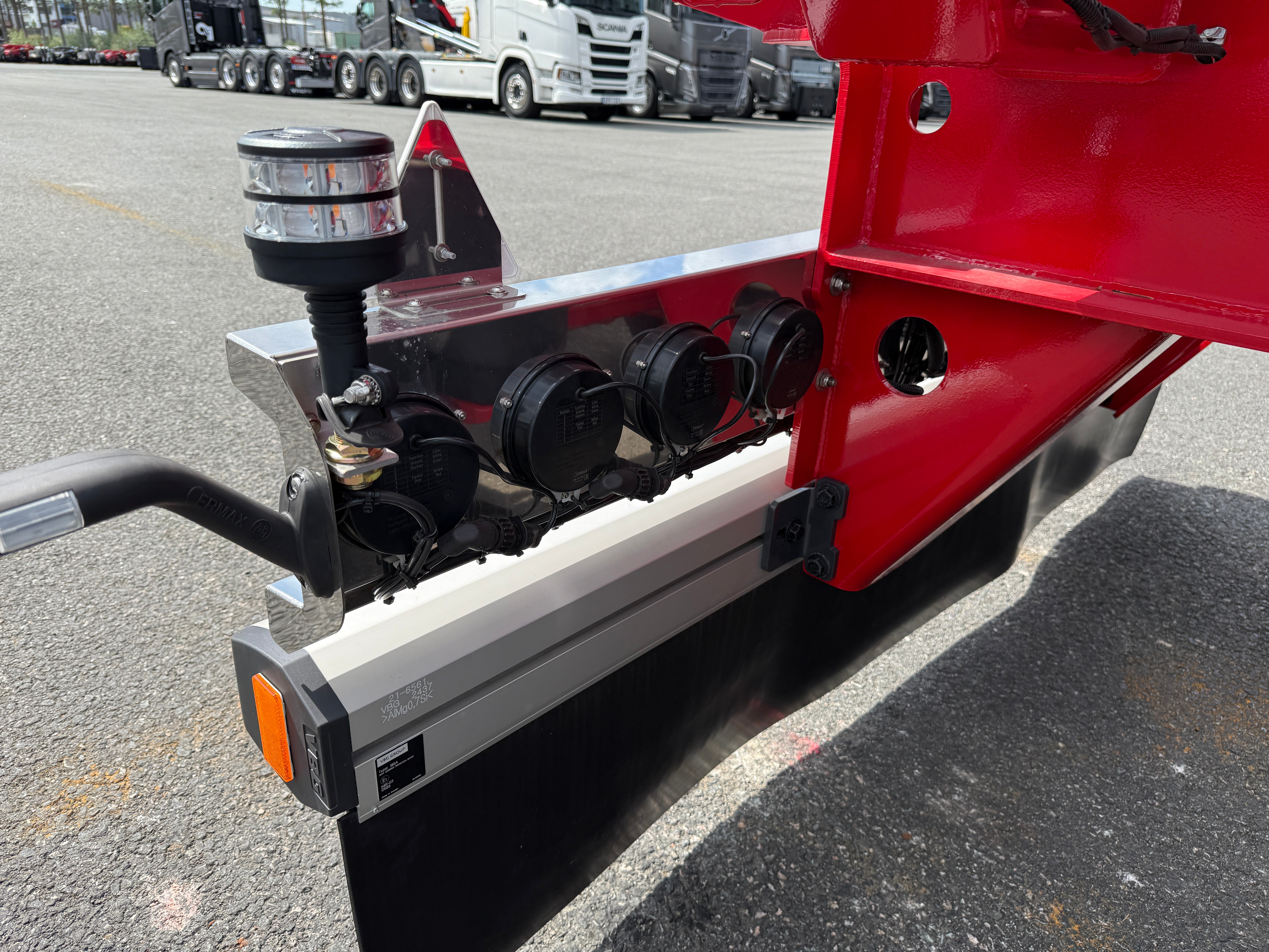 5 axlad 42 tons lastväxlarvagn med hydraulisk skjutkolv