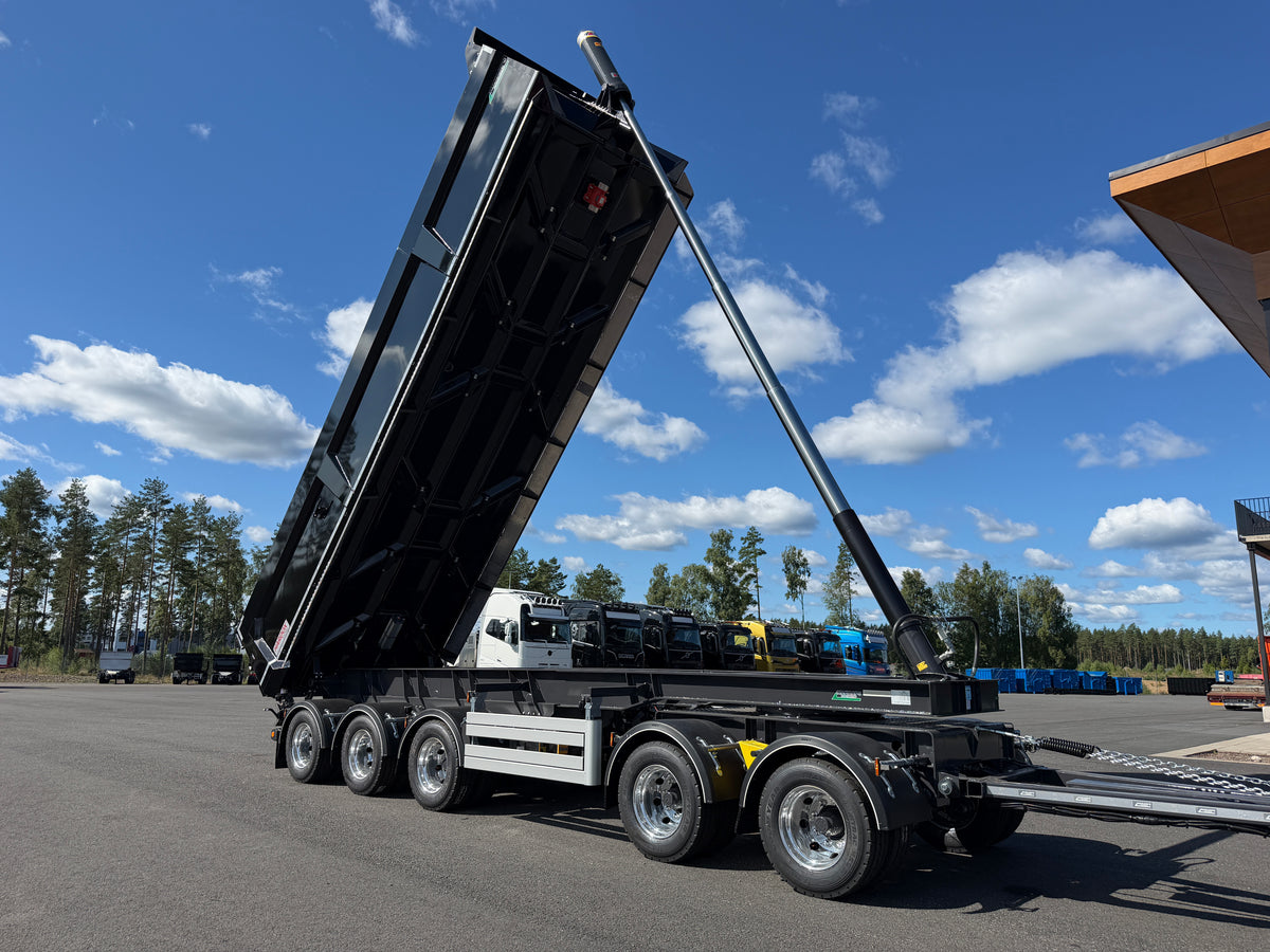 5 axlad 42 tons dumpervagn med låsbar vändkrans + skjutbar boggie