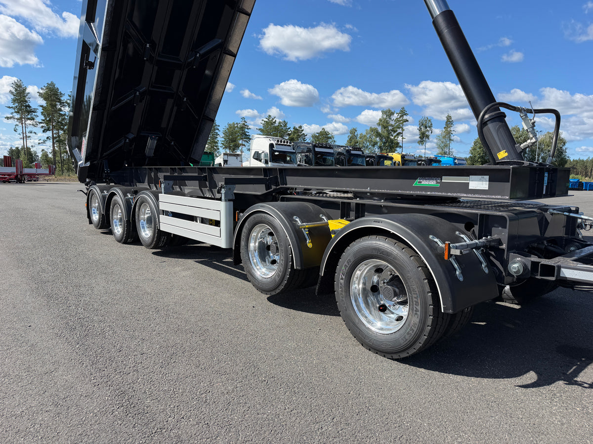 5 axlad 42 tons dumpervagn med låsbar vändkrans + skjutbar boggie