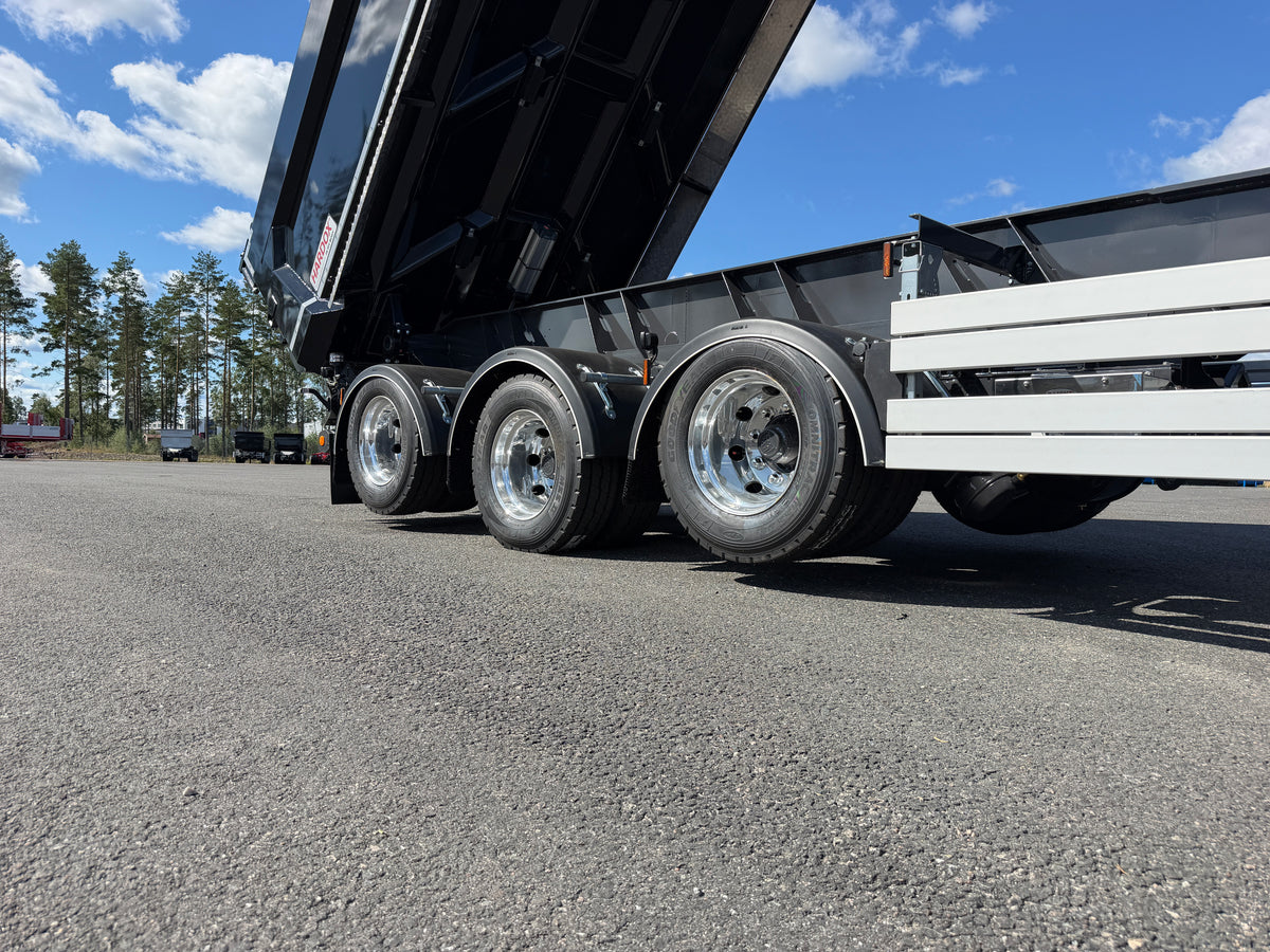 5 axlad 42 tons dumpervagn med låsbar vändkrans + skjutbar boggie
