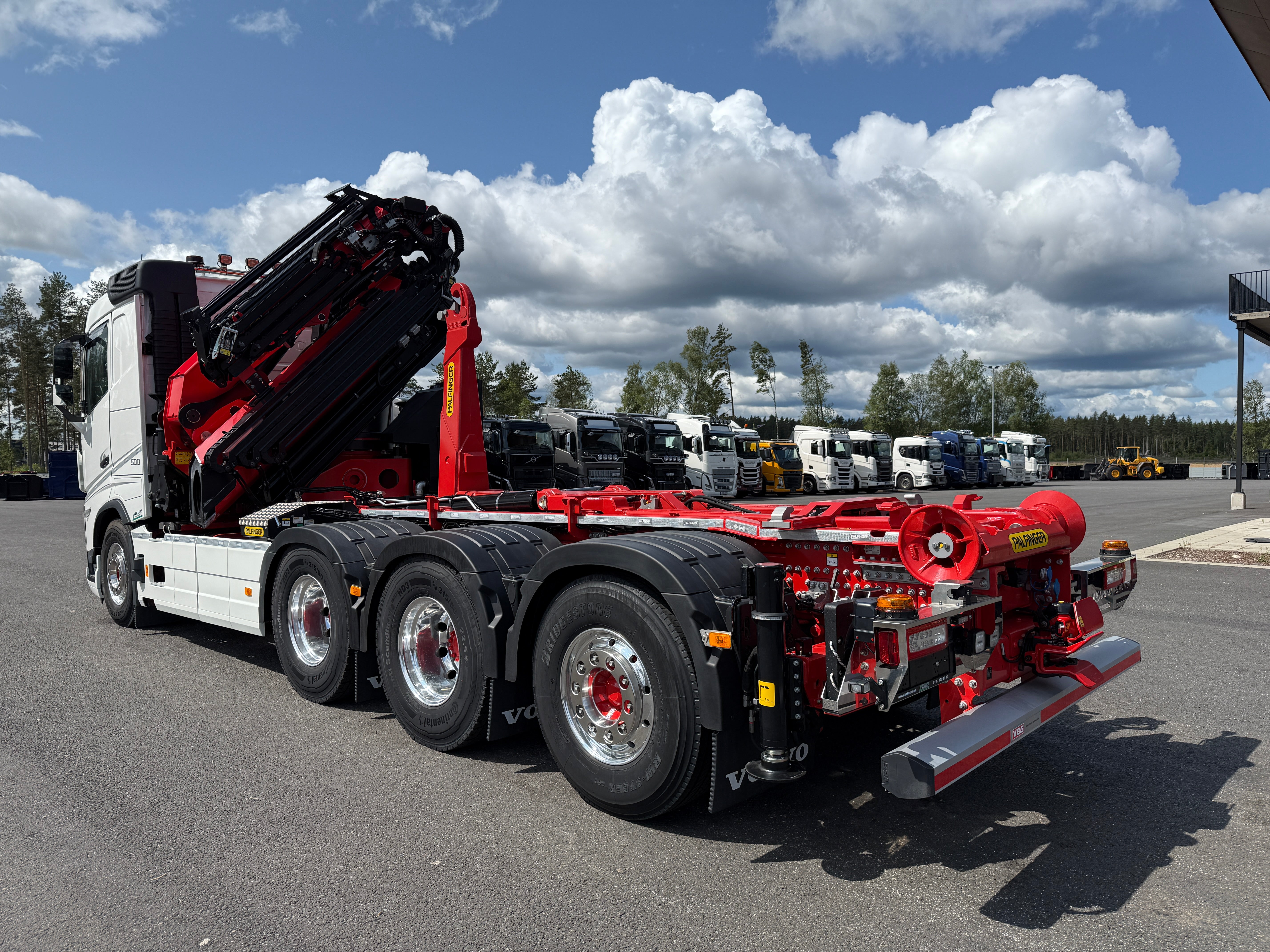 Volvo FH13 500 tridem kranväxlare Palfinger PK42002 SH + jibb