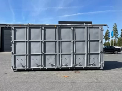 En grå stor container.